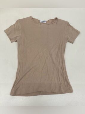 Beige Crewneck Tee - Women's Short Sleeve Top